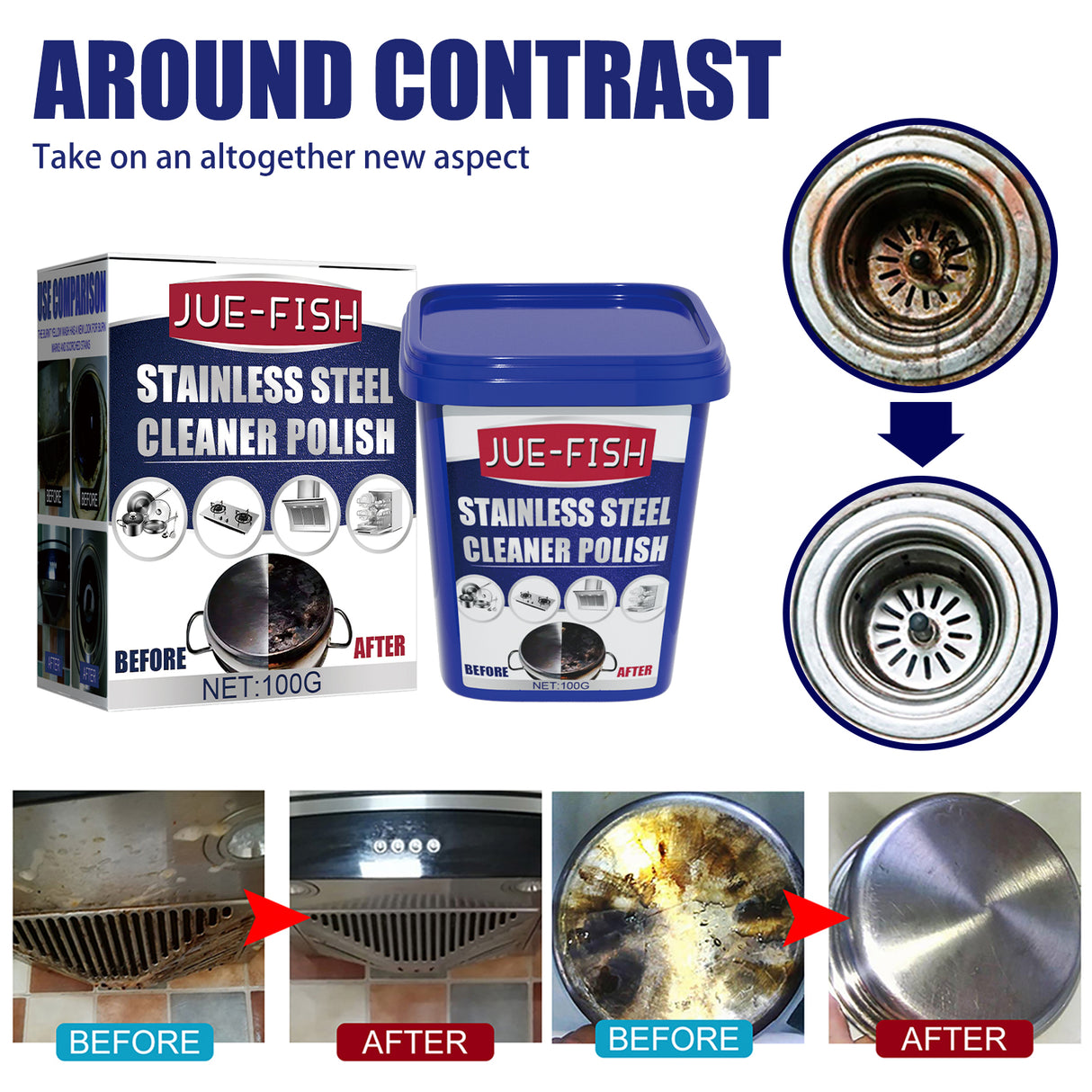 Stainless Steel Cleaning Cream, Kitchen Decontaminant Pot Rust, Pot Bottom, Stove Top Black Scale Cleaning Cream - V.I.P Digital Presence