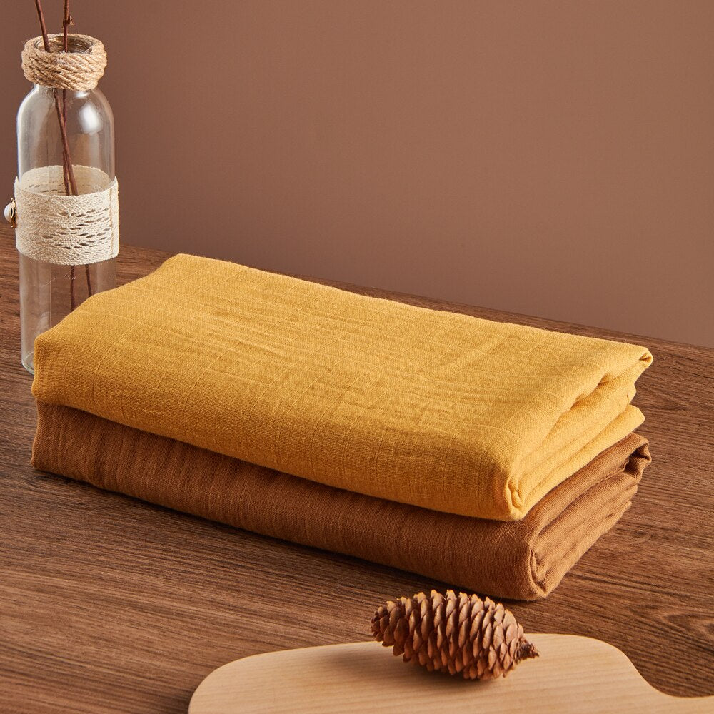 Kangobaby #Old Time# 100% Cotton Plain Color 2pcs Set Hot Sale Baby Muslin Swaddle Blanket - V.I.P Digital Presence