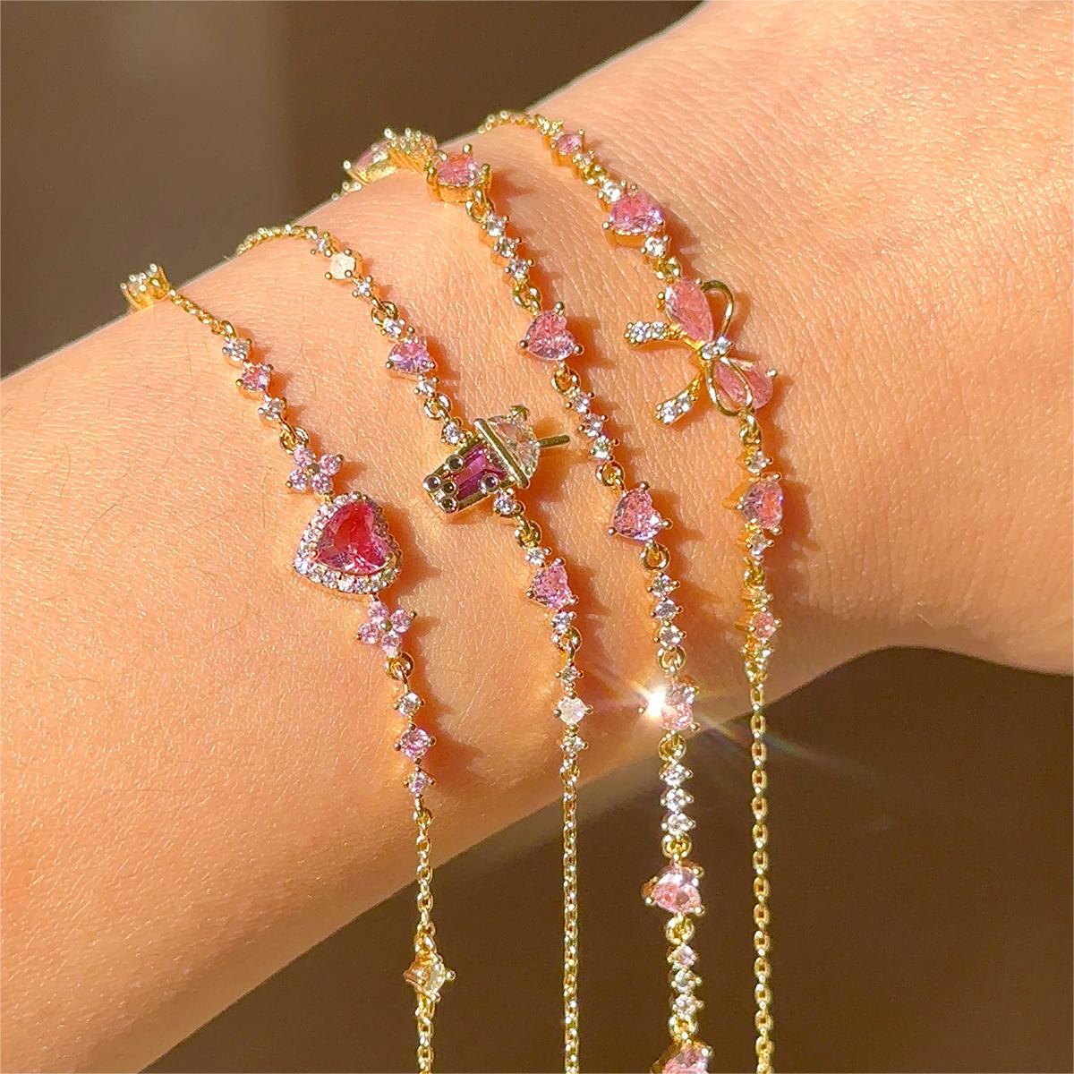 Ins Style Cute Sweet Bracelet Love Zircon Butterfly Festival Bracelet Women's Valentine's Day Gift Jewelry - V.I.P Digital Presence