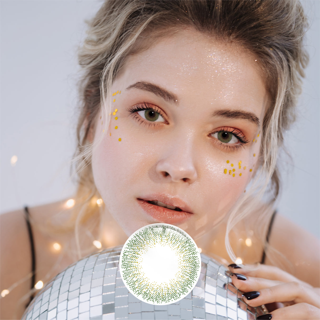 1Pair FDA Certificate Eyes Beautiful Pupil Colorful Girl Cosplay Contact Lenses GYPSOPHILA GREEN - V.I.P Digital Presence