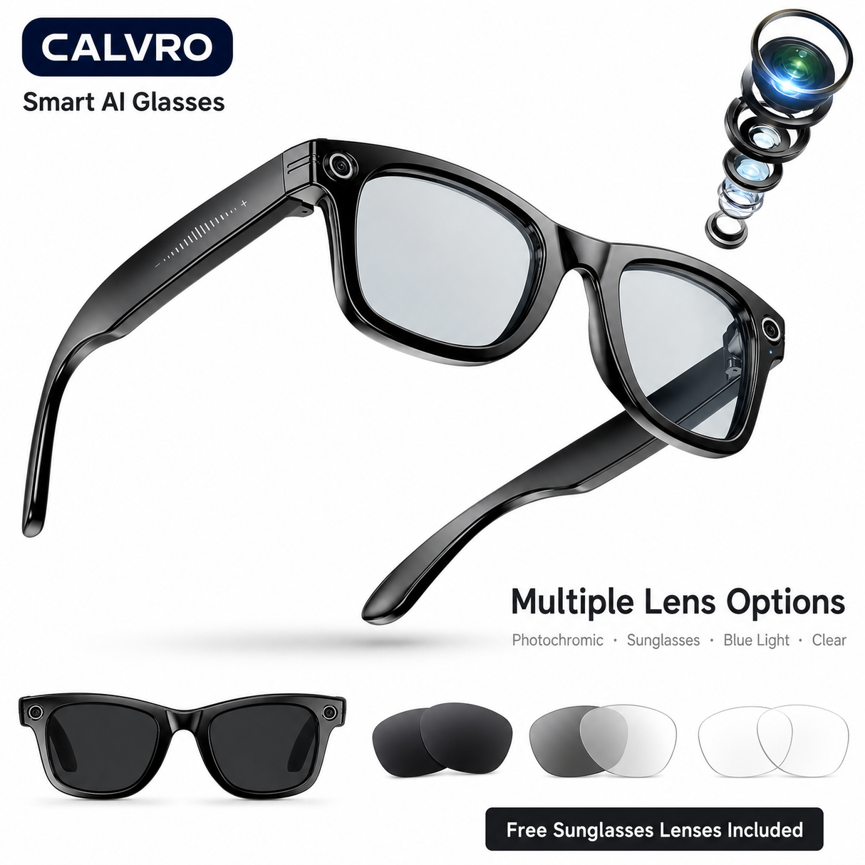 Smart AI Camera Glasses