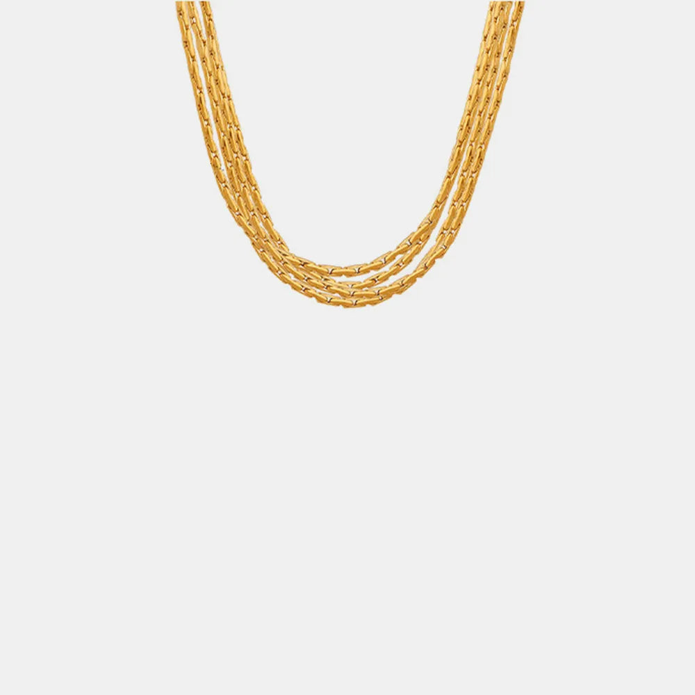 18K Gold-Plated Multi-Layer Clavicle Chain Necklace - V.I.P Digital Presence