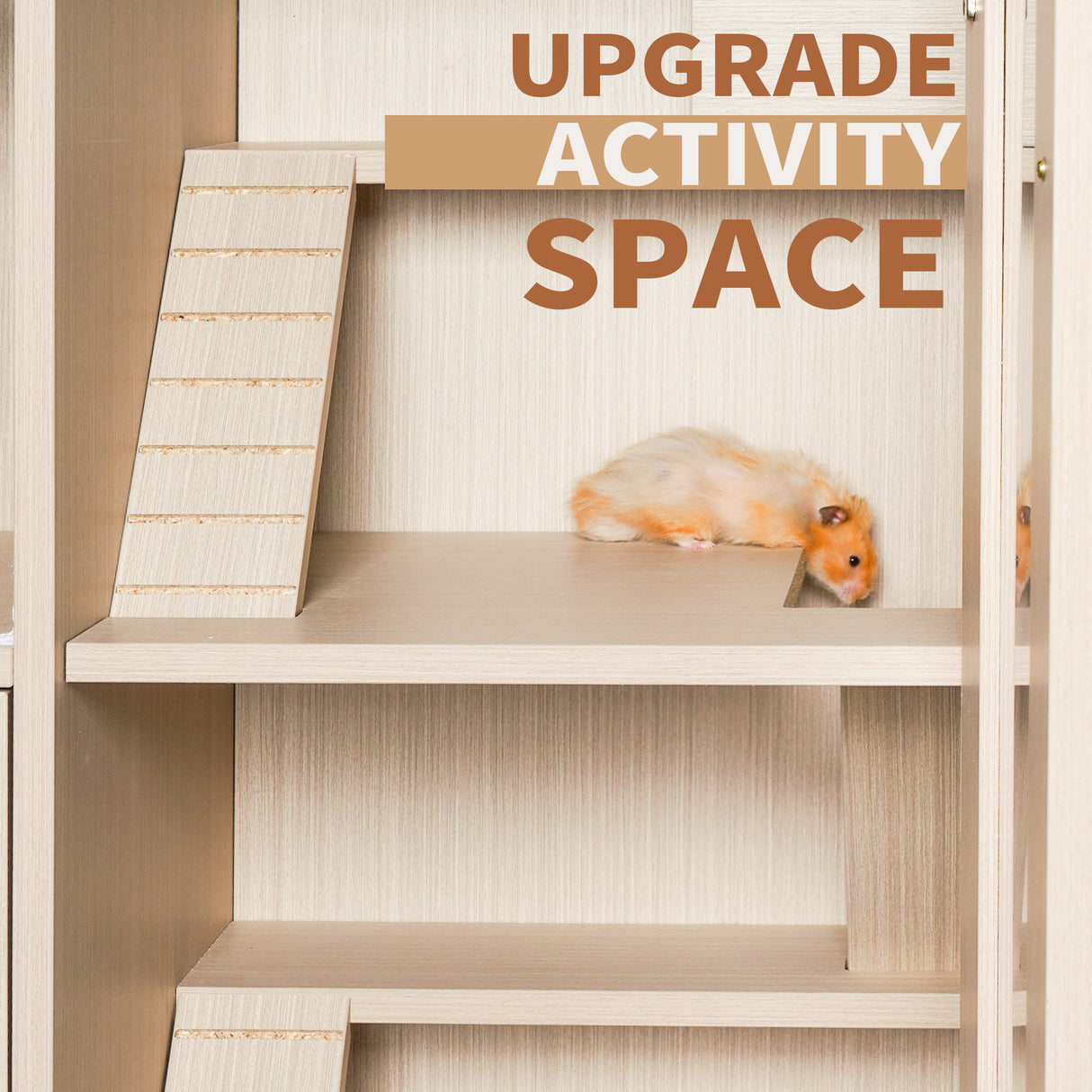Guinea pig cage, 4 layers of hamster cage wood, with storage cabinet, mouse cage, openable top, acrylic window ,X-Large - V.I.P Digital Presence