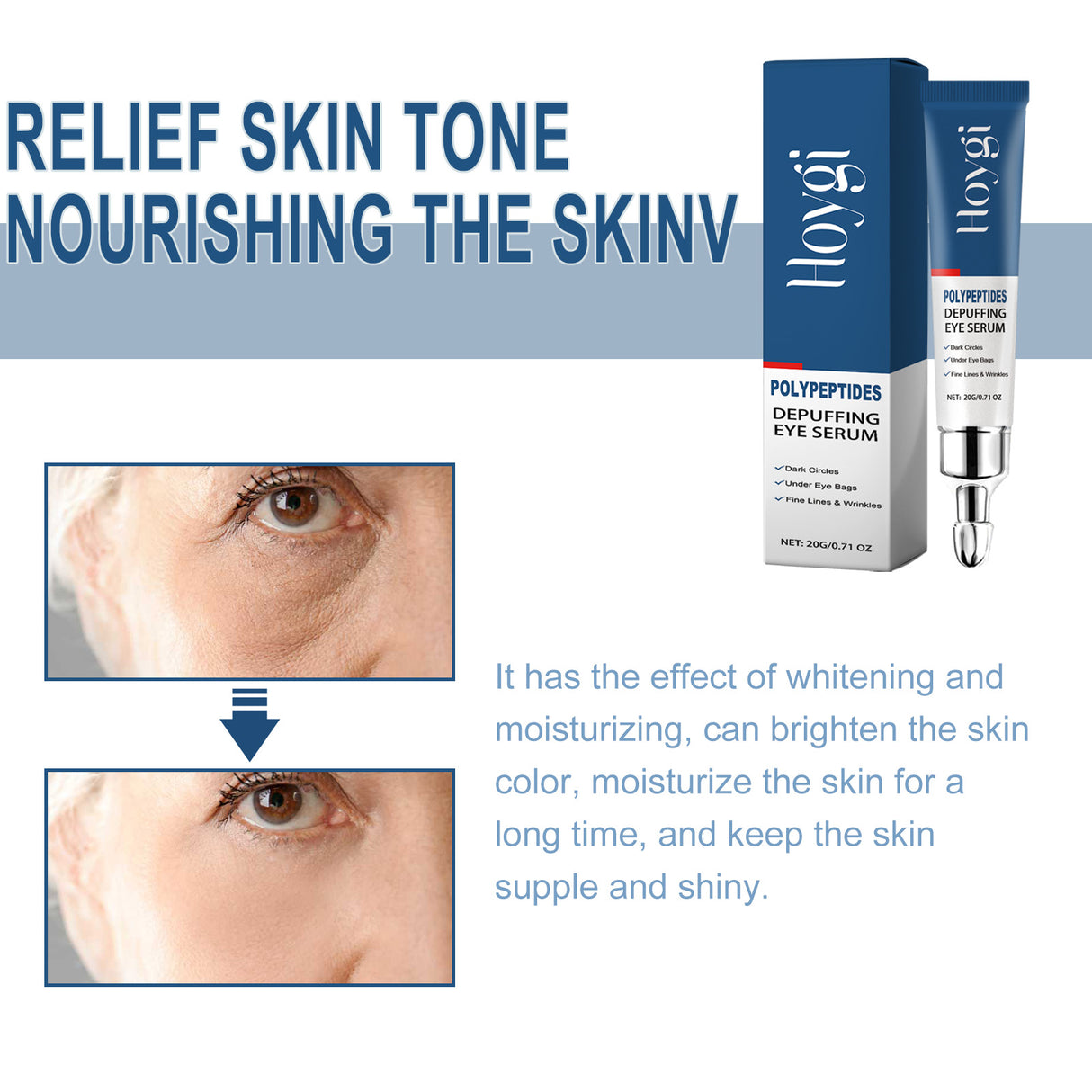Depuffing Eye Serum, Fade Out Black Rim Of The Eye Moist Tender Firming Eye Week Skin Hydrating Eye Cream - V.I.P Digital Presence
