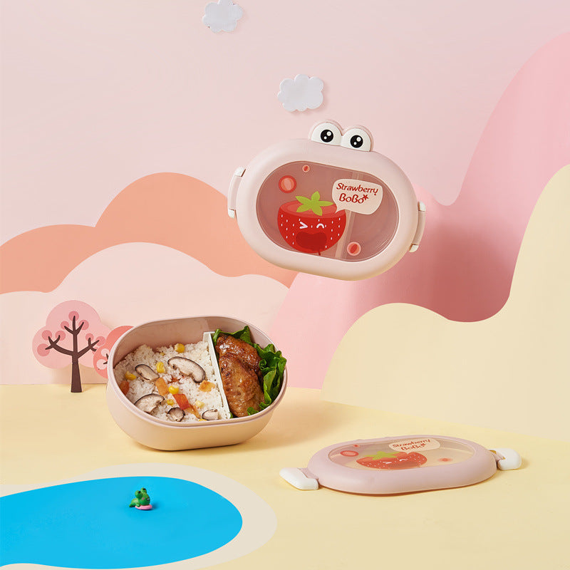 Cute little frog portable microwaveable lunch box with compartments fruit box lunch box - V.I.P Digital Presence