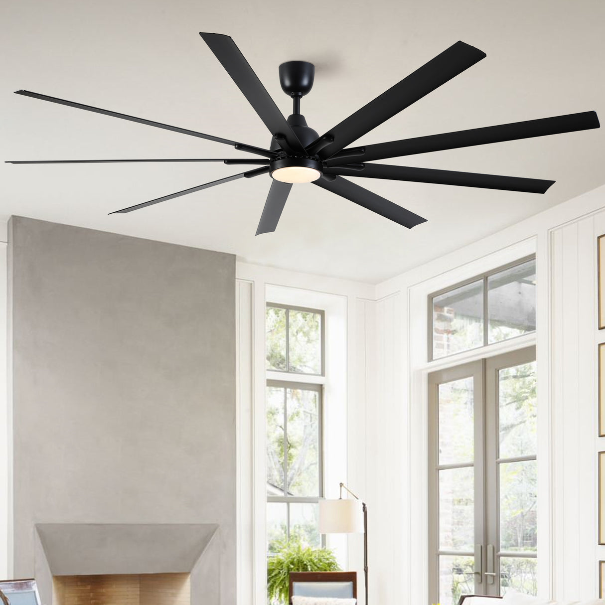 84 In Super Large Black Ceiling Fan with Remote Control - V.I.P Digital Presence