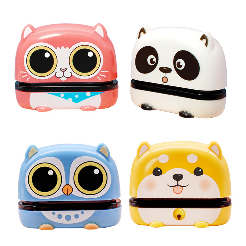 Kindergarten Kids Cartoon Personalized Photosensitive Pet Owl Pastel Name Seal Clothes Flash Foam Self Ink Toy Stamp - V.I.P Digital Presence