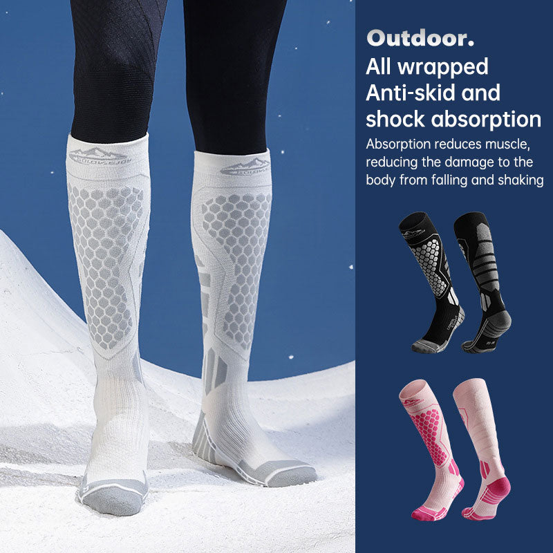 Winter ski socks men and women outdoor sports warm breathable long tube thickening pressure function calf socks - V.I.P Digital Presence