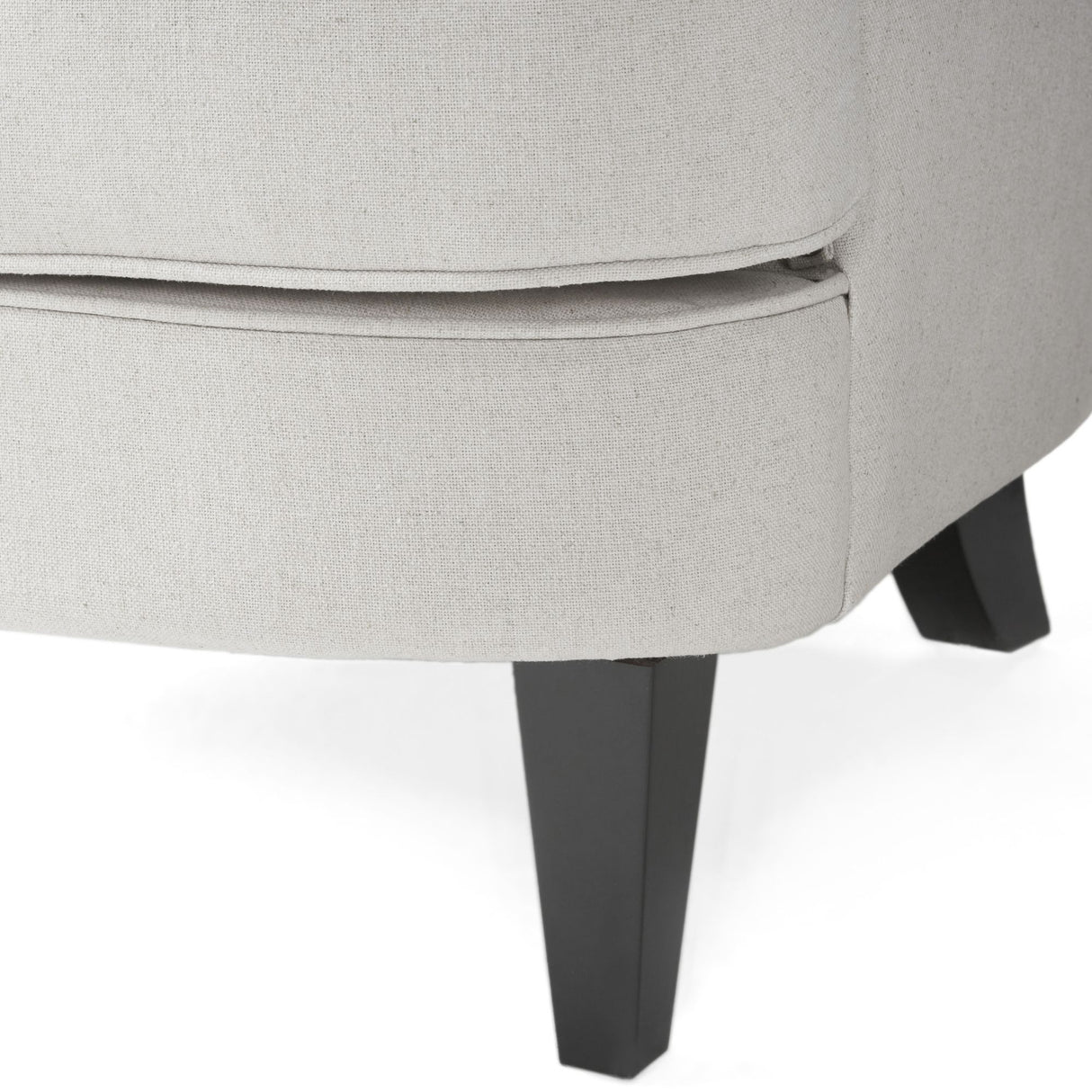 Modern light grey fabric club chair and Ottoman set, stylish cushioned armchair, paired with Ottoman style - V.I.P Digital Presence
