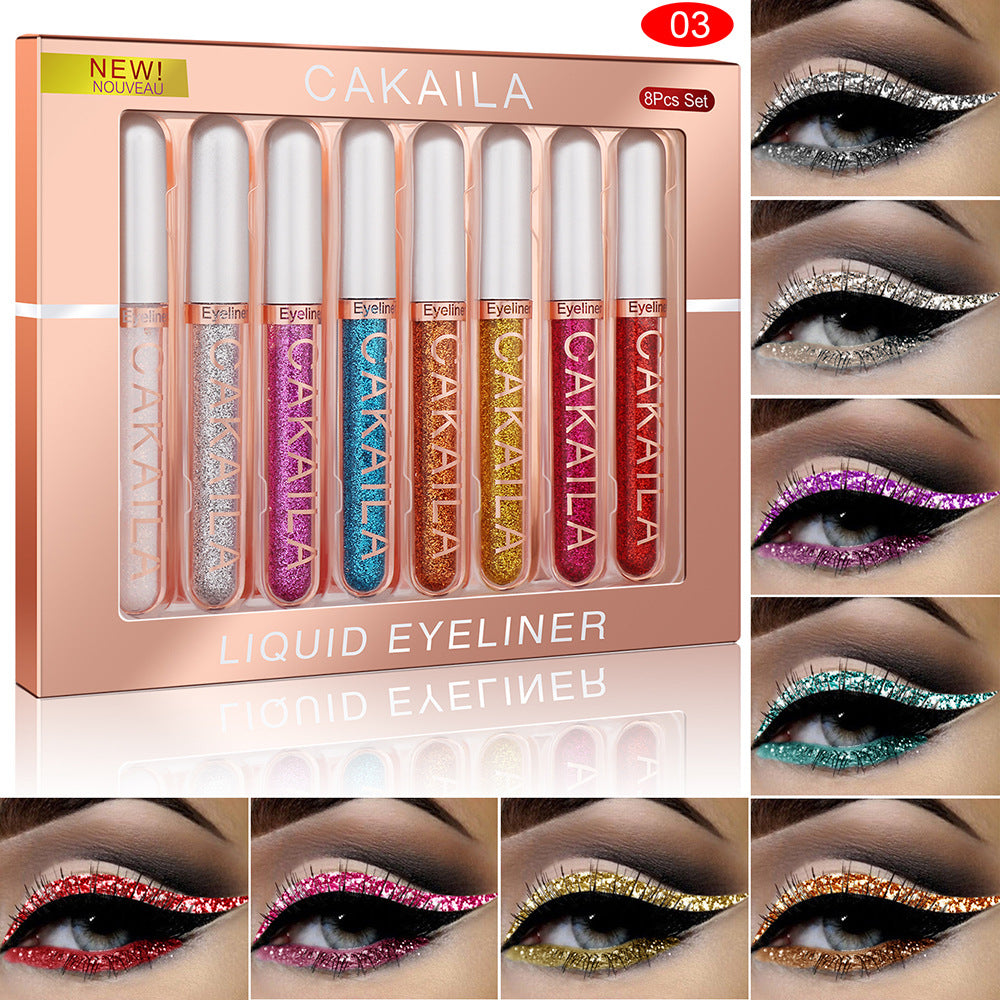 CAKAILA 8 color Matte Glitter Color Liquid Eyeliner Set Long lasting and not smudged - V.I.P Digital Presence