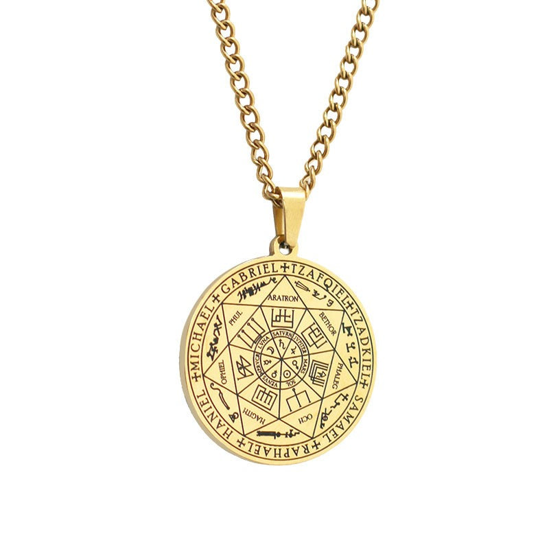Stainless Steel Necklace Jewelry Seven Angels Magic Circle Pendant DIY Accessories Men's Necklace - V.I.P Digital Presence