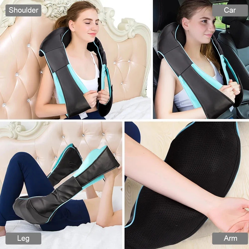 Electrical Shiatsu U Shape Massage Shawl Back Neck Shoulder Body Massager Device Infrared Heated Kneading Home Massage Shawl - V.I.P Digital Presence
