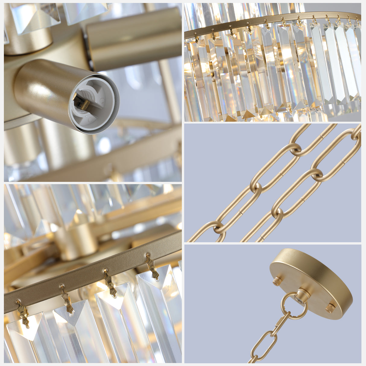 Luxury Crystal Chandelier Modern Chandeliers Lights Fixture Hanging Pendant Light Fixture Dia 19.7 Inch - V.I.P Digital Presence