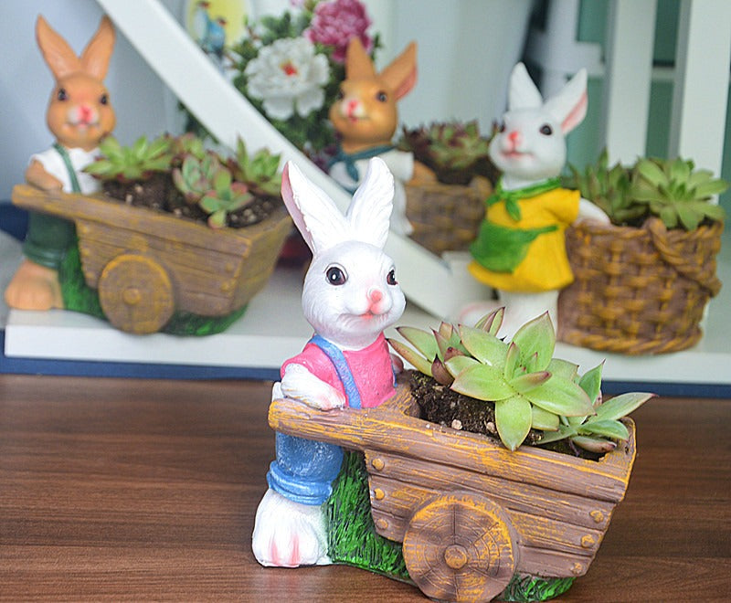Succulent plant small flower pot rabbit flower pot resin ornament - V.I.P Digital Presence