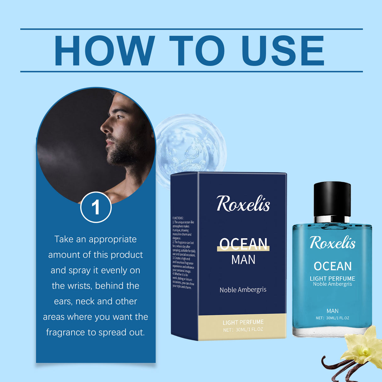Ambergris Blue Ocean Perfume Men's Charm Atmosphere Permanent Light Fragrance Ocean Blue Notes - V.I.P Digital Presence