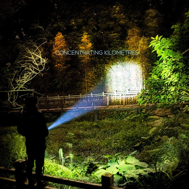 New Telescopic Zoom Glare Flashlight USB Charging Compact Portable Spotlight Long-Range Floodlight Outdoor Lighting - V.I.P Digital Presence
