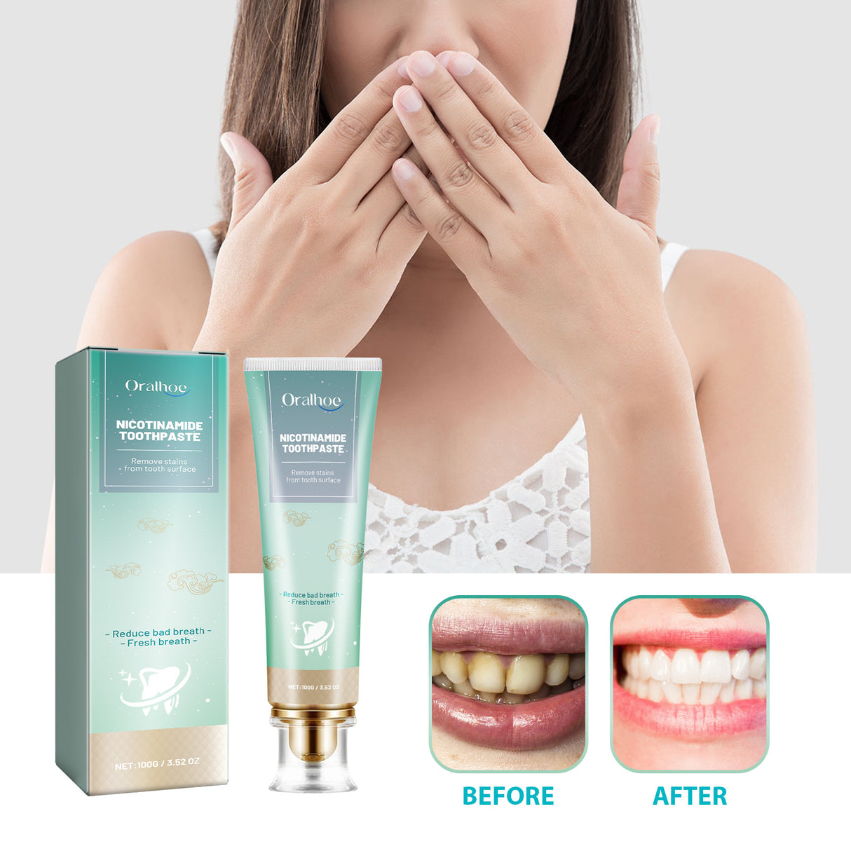 Nicotinamide Toothpaste, Whitening Teeth Clean Tartar Yellow Teeth Fresh Breath Care For Oral Toothpaste - V.I.P Digital Presence