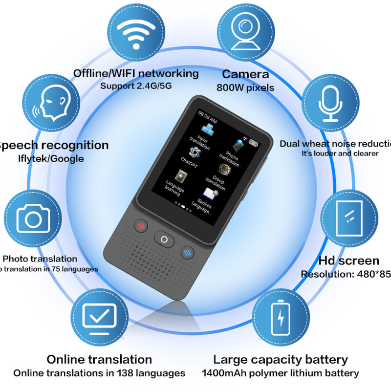 Translator T2 Accurate Offline Translator for Overseas Meetings Photography Recording Text Translation - V.I.P Digital Presence