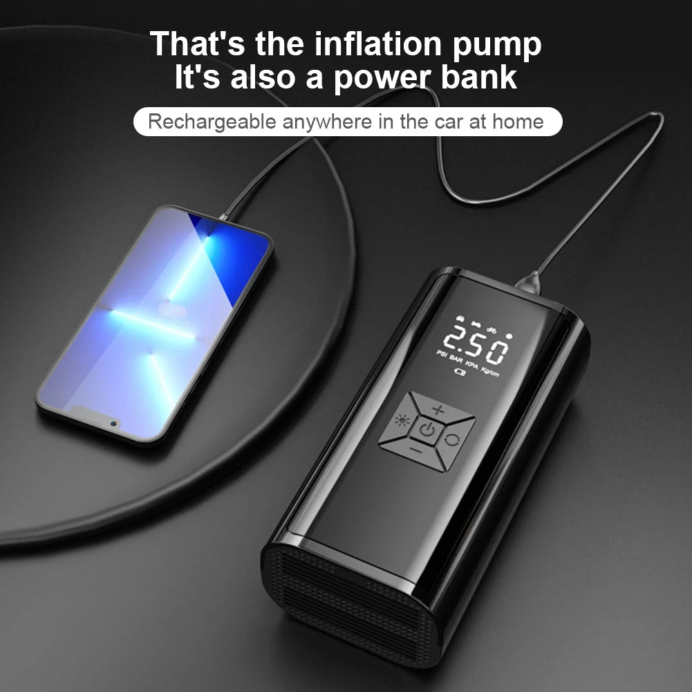 6000mAh Portable Car Air Compressor 12V 150PSI Electric Cordless Tire Inflator Pump for Motorcycle Bicycle Boat AUTO Tyre Balls - V.I.P Digital Presence