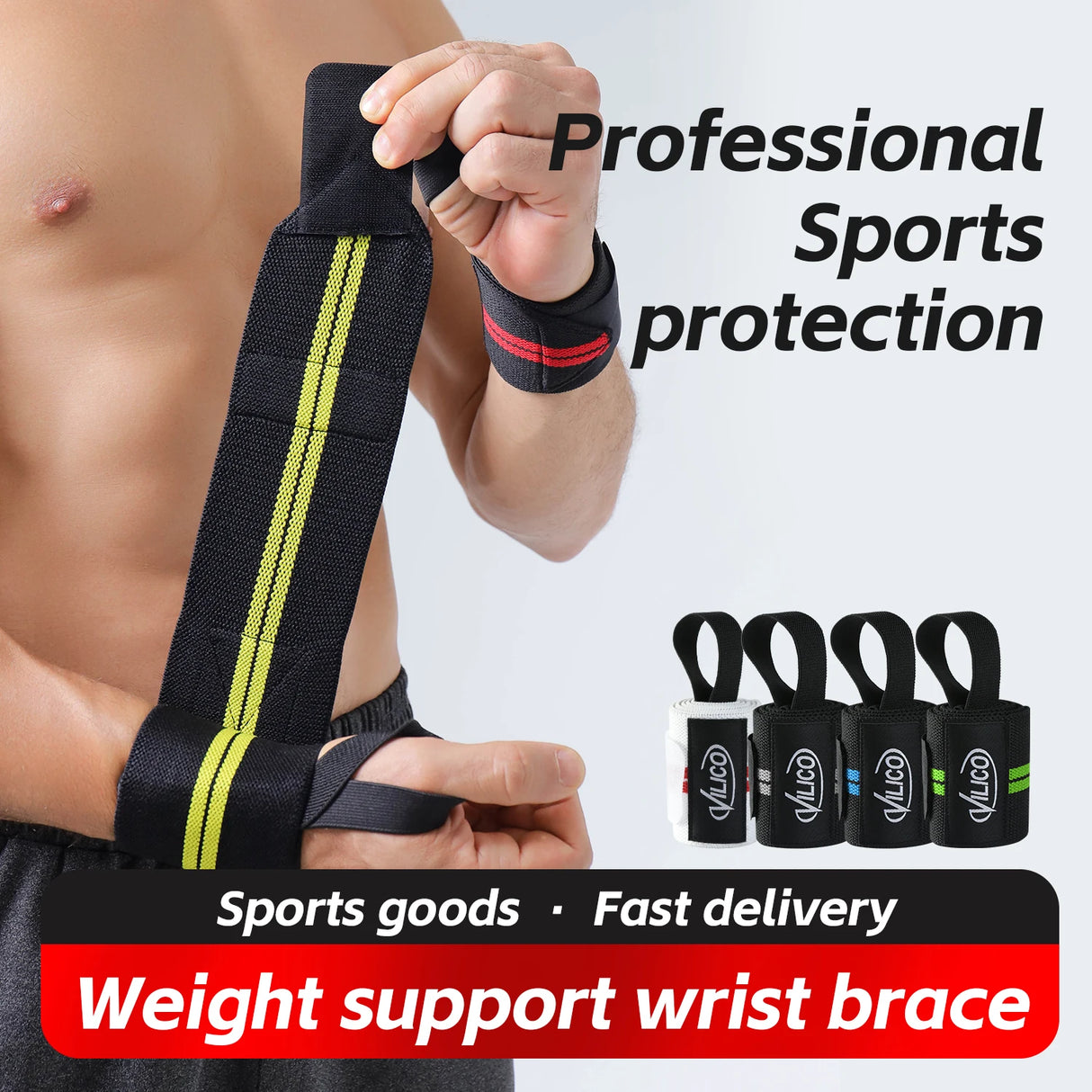 Correa de fitness, protector de muñeca, protector de muñeca deportivo, funda para articulaciones, vendaje elástico, banda de potencia