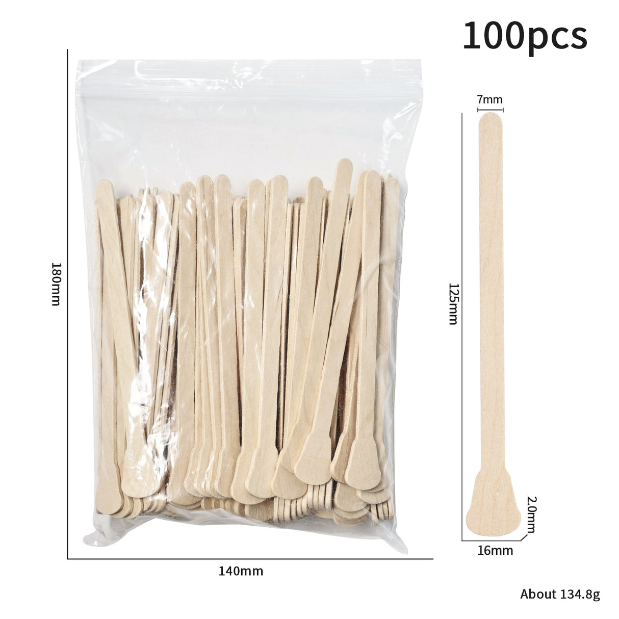 100-Piece Bag of Disposable Wooden Sticks for Hair Removal Waxing and Scraping Tools - V.I.P Digital Presence