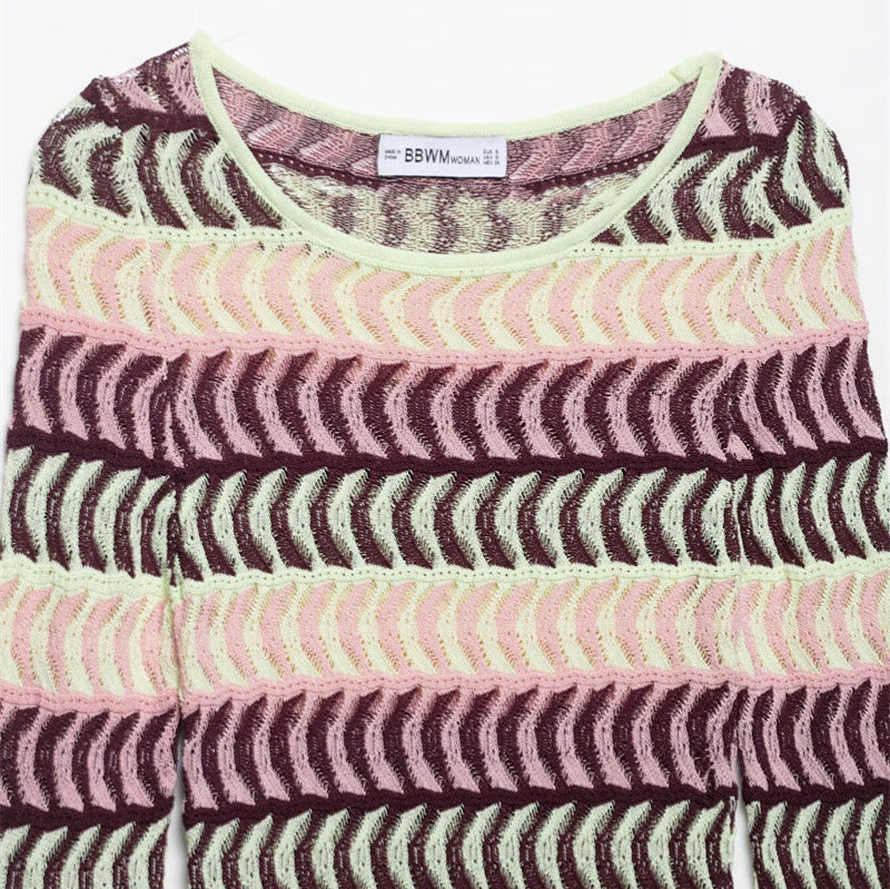 Style Women's Fashion Casual Long Sleeve Fitted Knit Dress - V.I.P Digital Presence
