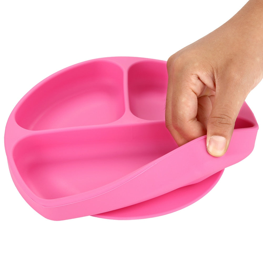 children's dishes baby Silicone Sucker Bowl Baby Smile Face Plate Tableware Set Smile Face Baby Tableware Set kids plate - V.I.P Digital Presence