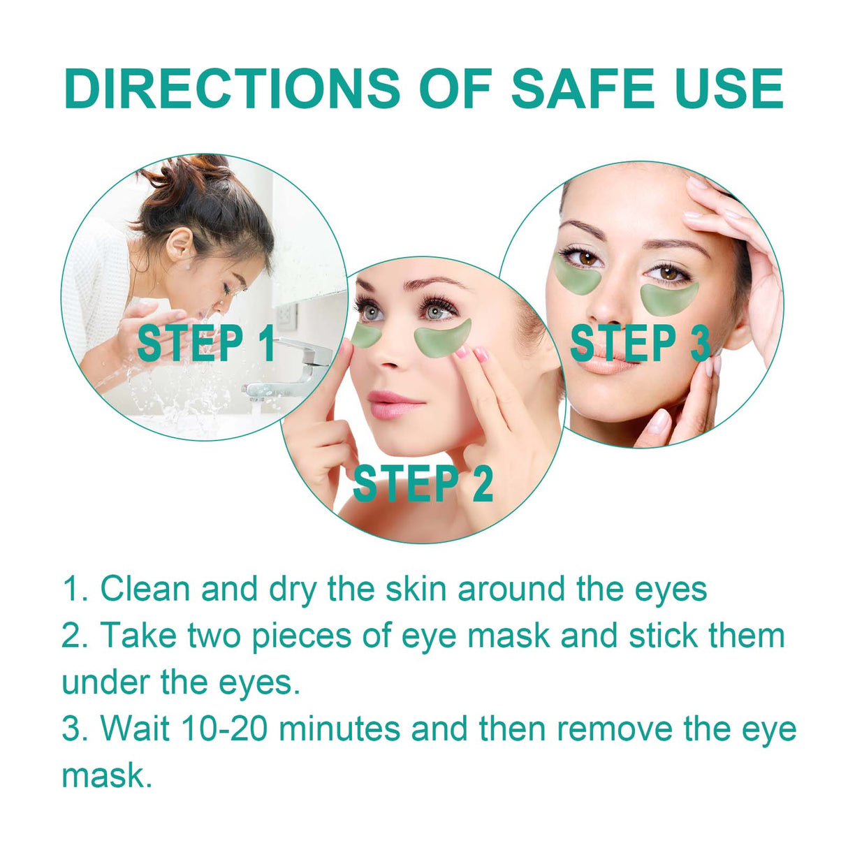 Chlorella Vera Hydrogel Eye Mask, Moisturizing Desalination Eye Grain Compact Fine Grain Soft Skin Hydrating Eye Mask - V.I.P Digital Presence