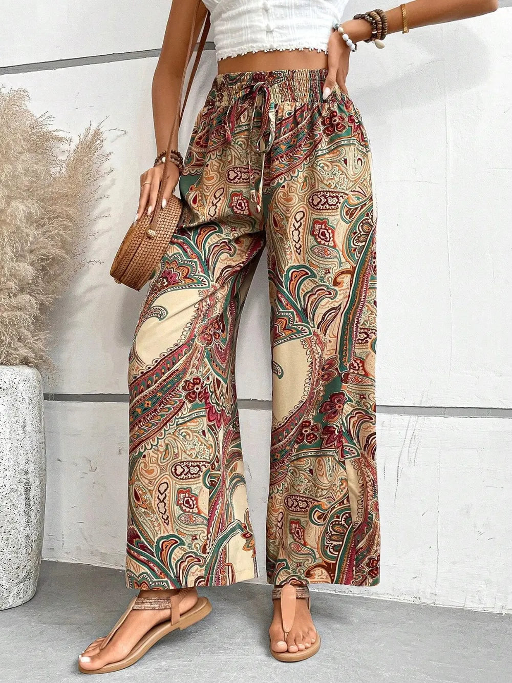 Printed Wide Leg Pants - V.I.P Digital Presence