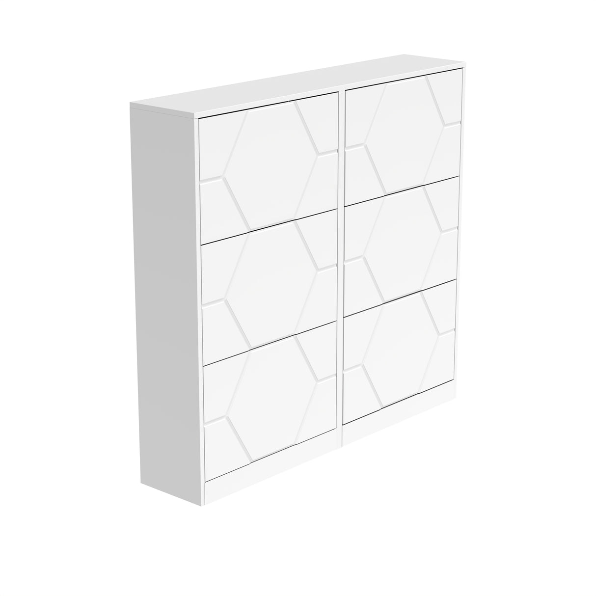 Shoe Storage Cabinet for Entryway, 6 Tiers Shoe Organizer with Carved Panels Vertical Shoe Cabinet for Front Door Entrance - V.I.P Digital Presence