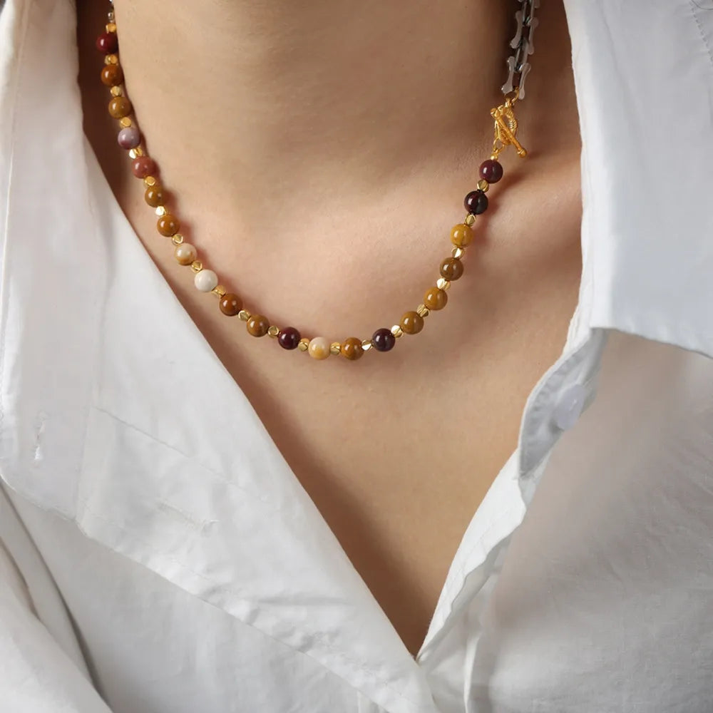 Titanium Steel Egg Yolk Stone Necklace - V.I.P Digital Presence