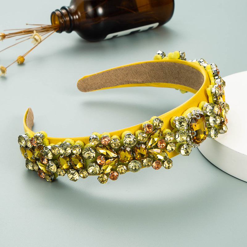 Summer New Fashion Headband Ladies Baroque Retro Headband Set With Colorful Rhinestones Full Diamond Hair Accessories - V.I.P Digital Presence