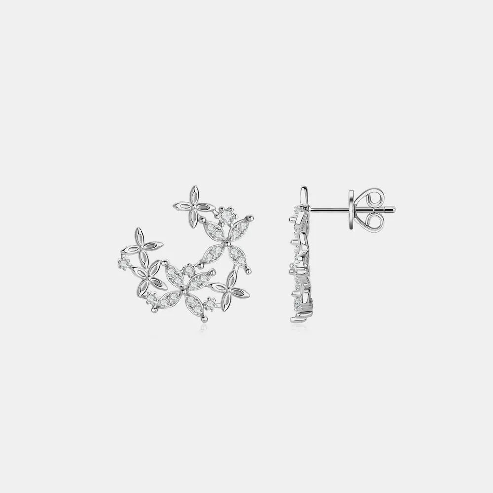 925 Sterling Silver Moissanite Lucky Clover Earrings - V.I.P Digital Presence