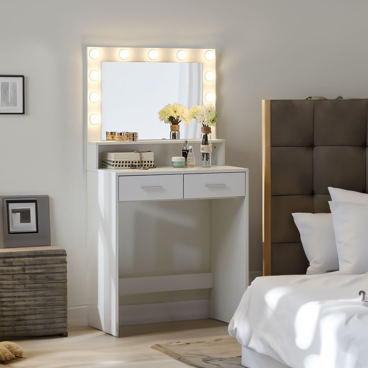 Makeup Vanity Desk with Mirror & Light - V.I.P Digital Presence