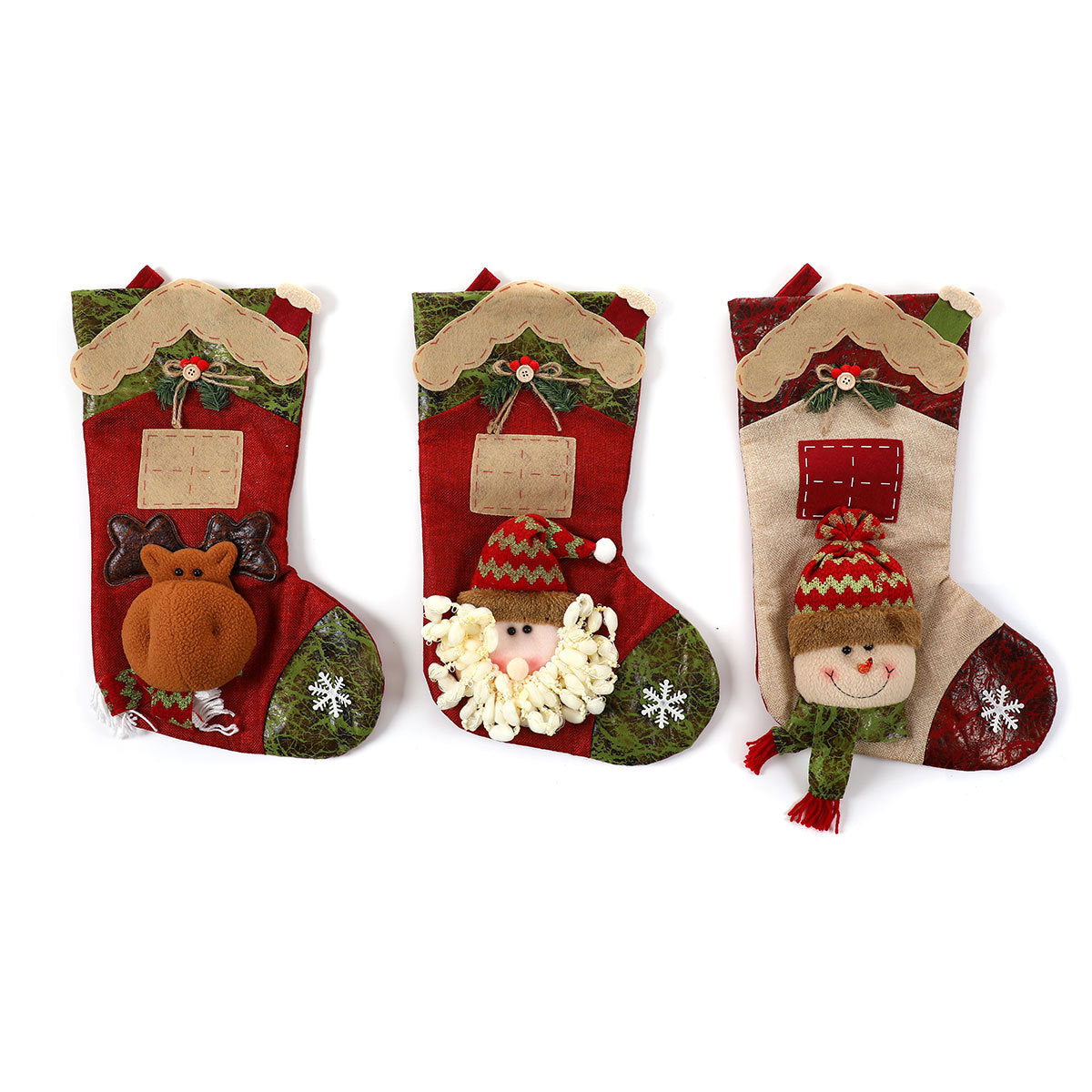 3D Linen Splicing Cartoon Christmas Socks Christmas Decorations Gift Pendants - V.I.P Digital Presence