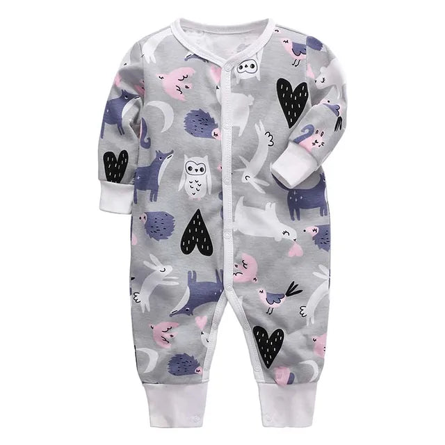 Newborn Footed Pajamas Zipper Girl and Boy Romper Long Sleeve Jumpsuit Cotton Solid White Fashion 0-24 Months Baby Clothes - V.I.P Digital Presence