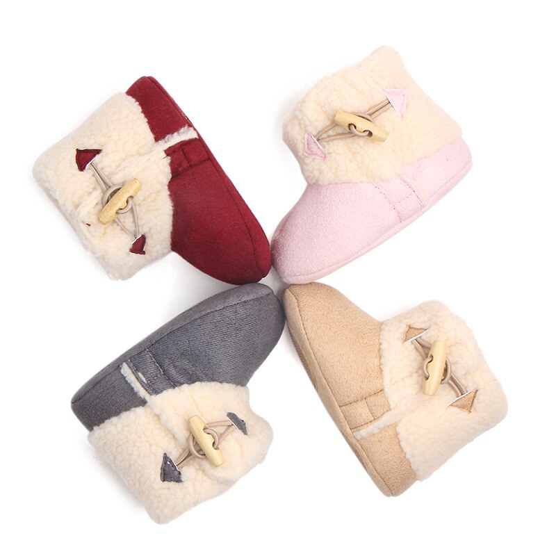 Fashion Winter Baby Boots Infant Girls Boys Warm Ankle Snow Boots Toddler Fur Plush Insole Buckle Boots Shoes - V.I.P Digital Presence