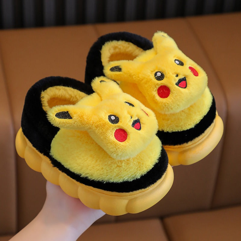 Winter children's cotton slippers, cute cartoon home for girls, warm and non slip indoor and outdoor baby cotton shoes, parent-child shoes, winter - V.I.P Digital Presence