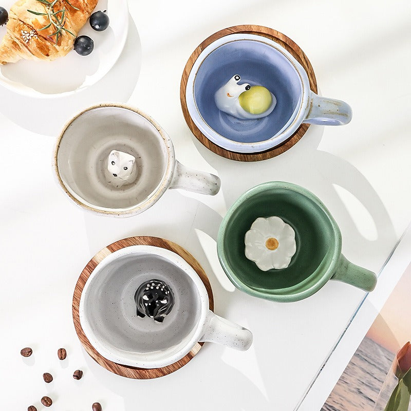 3D ceramic coffee cup with animal creativity and cute ceramic mug inside - V.I.P Digital Presence