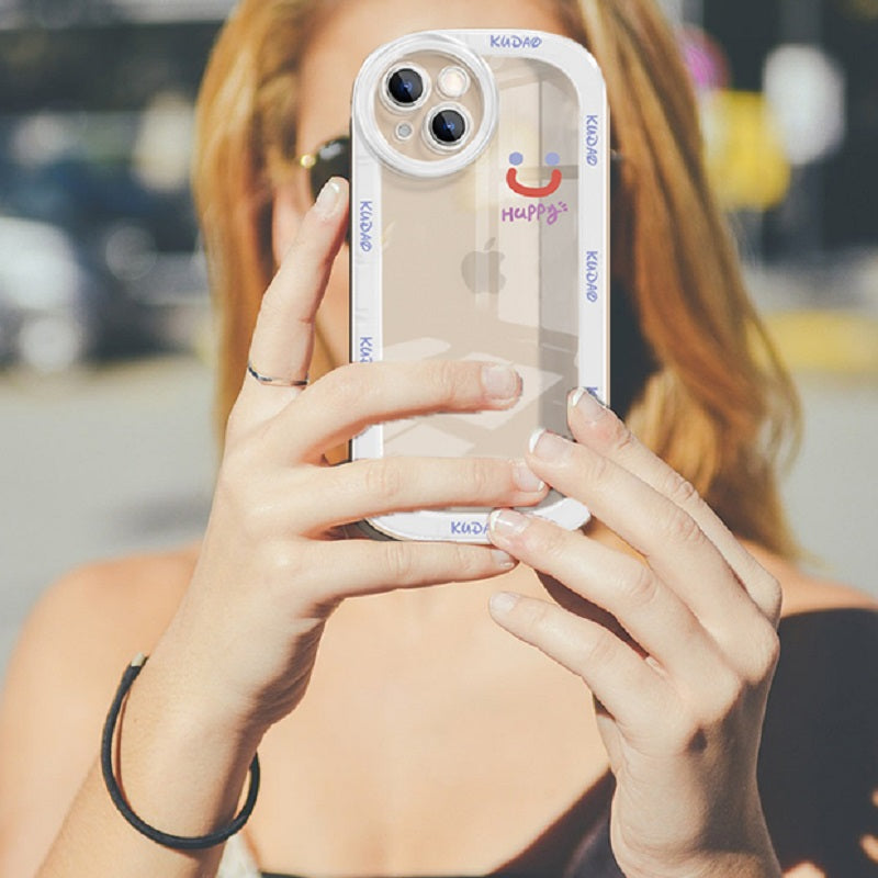 Funda para iPhone 14 con cara sonriente, transparente, para Apple 13 Pro, 12, 11, todo incluido, para hombre y mujer, XR, XS Max, funda protectora