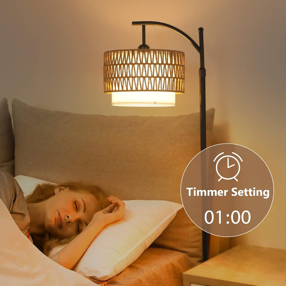 Arc Floor Lamp for Living Room with 3 Color Temperatures, Farmhouse Floor Lamps with Remote & Dimmable Bulb Office - V.I.P Digital Presence