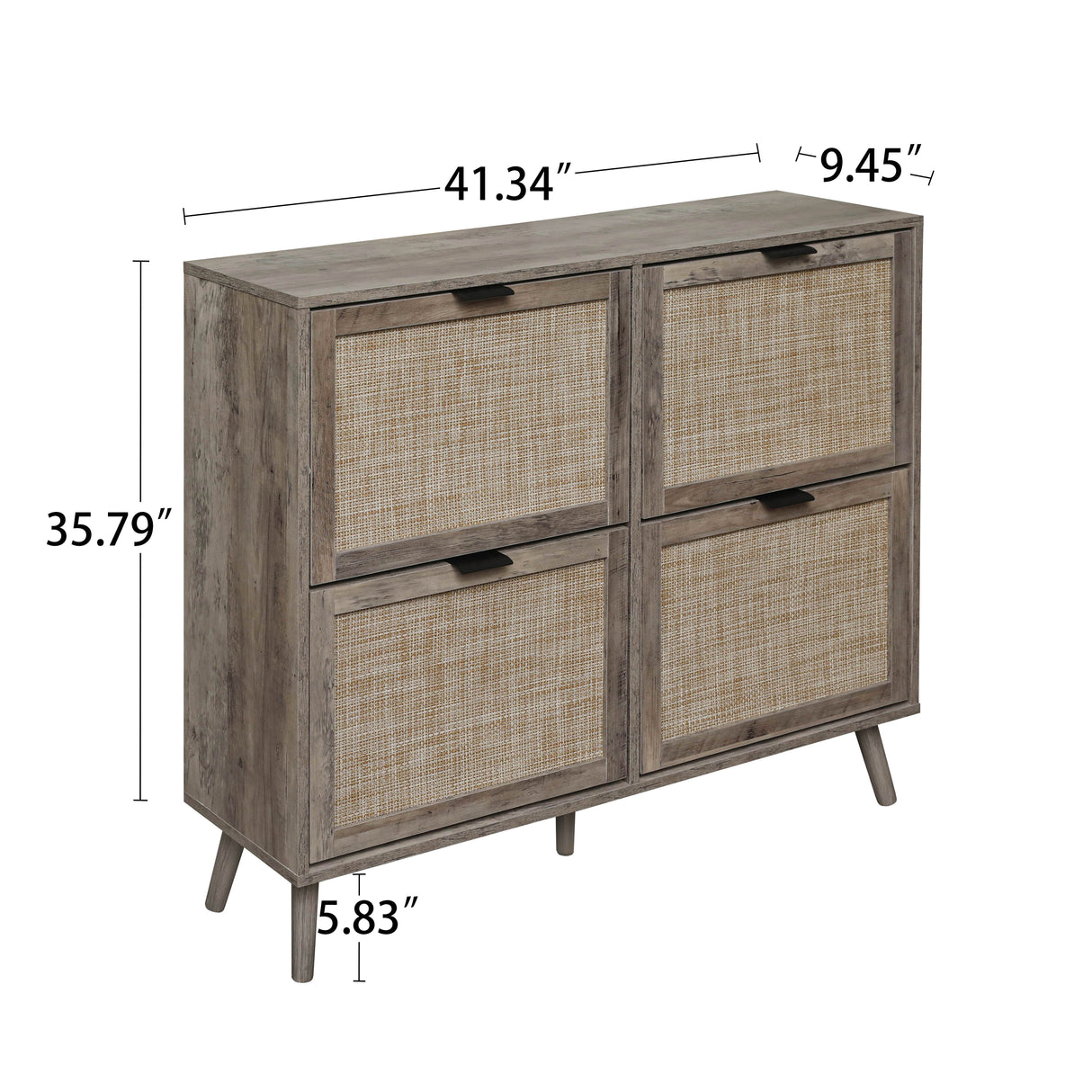 4 Door Shoe Rack, Freestanding Modern Shoe Storage Cabinet, for Entryway - V.I.P Digital Presence