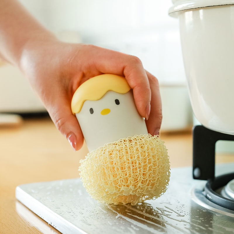 With Handle Nano Cleaning Brush Kitchen Chicken Pot Brush Cartoon Detachable Egg Shell Chicken Does Not Lose Wire Dish Cleaning Ball - V.I.P Digital Presence