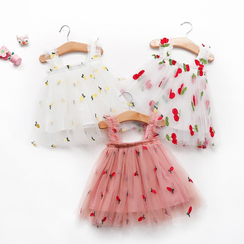 Girl embroidered mesh strapless fluffy princess dress - V.I.P Digital Presence