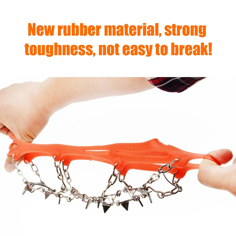 1 Pair Outdoor Climbing Non-slip Ice Snow Grippers 13 Teeth Spike Cleats Crampons for Family Outdoor Camping Accessories - V.I.P Digital Presence