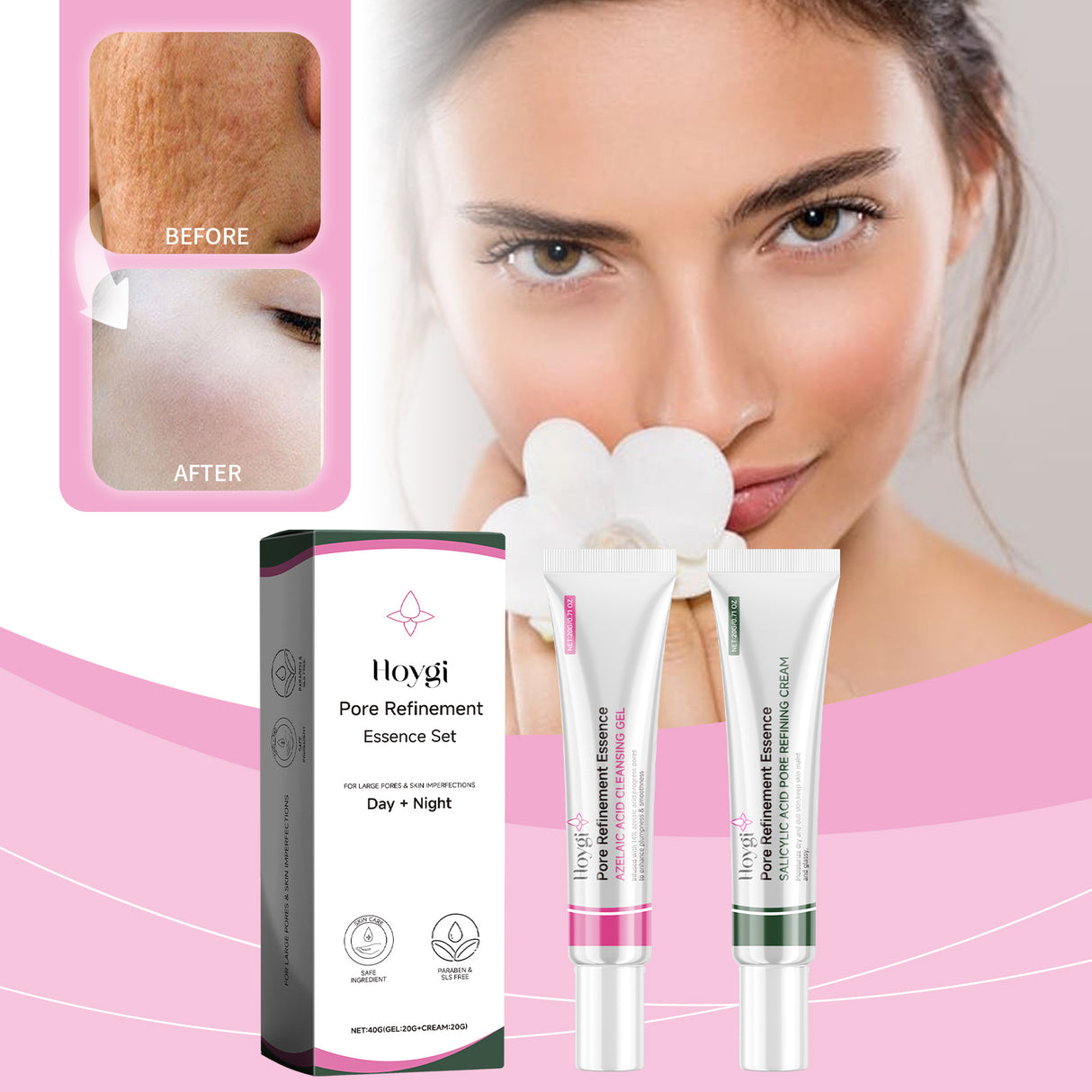 Pore Refinement Essence Set, Deeply Clean The Skin And Fine Pore Skin Cream - V.I.P Digital Presence