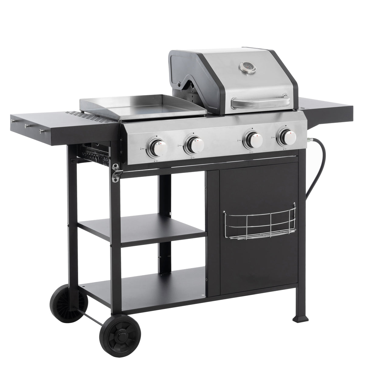2+2 multifunctional gas barbecue grill and covered grill combination for outdoor cooking - barbecue, barbecue, pizza. - V.I.P Digital Presence