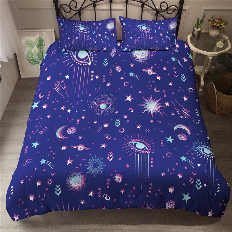 Ropa de cama acolchada personalizada con ojos con estampados caprichosos impresos digitalmente en 3D