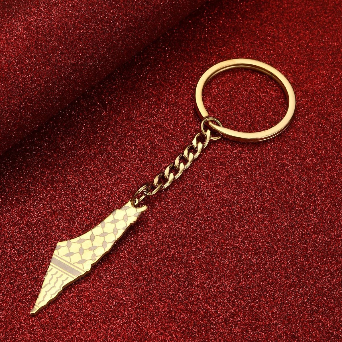 Israel Palestine Map Flag Drip Oil Stainless Steel Keychain Fashion Men's and Women's Stainless Steel Keys - V.I.P Digital Presence