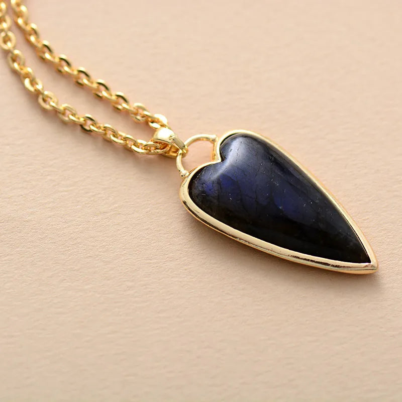 Copper Labradorite Heart Shape Necklace - V.I.P Digital Presence